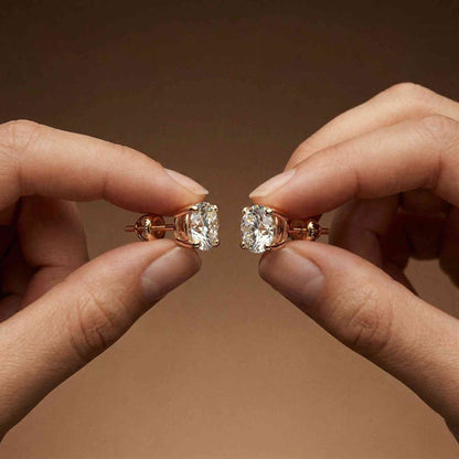 4Ct Moissanite Classic Round Solitaire Stud Earrings