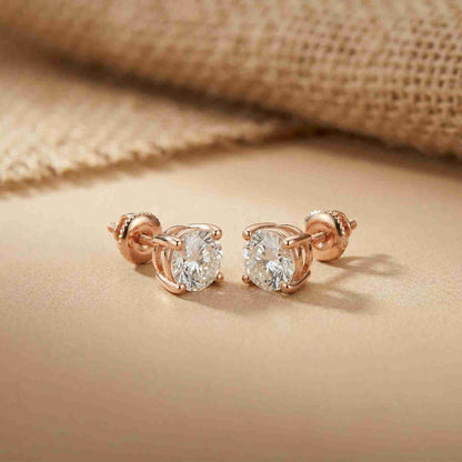 4Ct Moissanite Classic Round Solitaire Stud Earrings