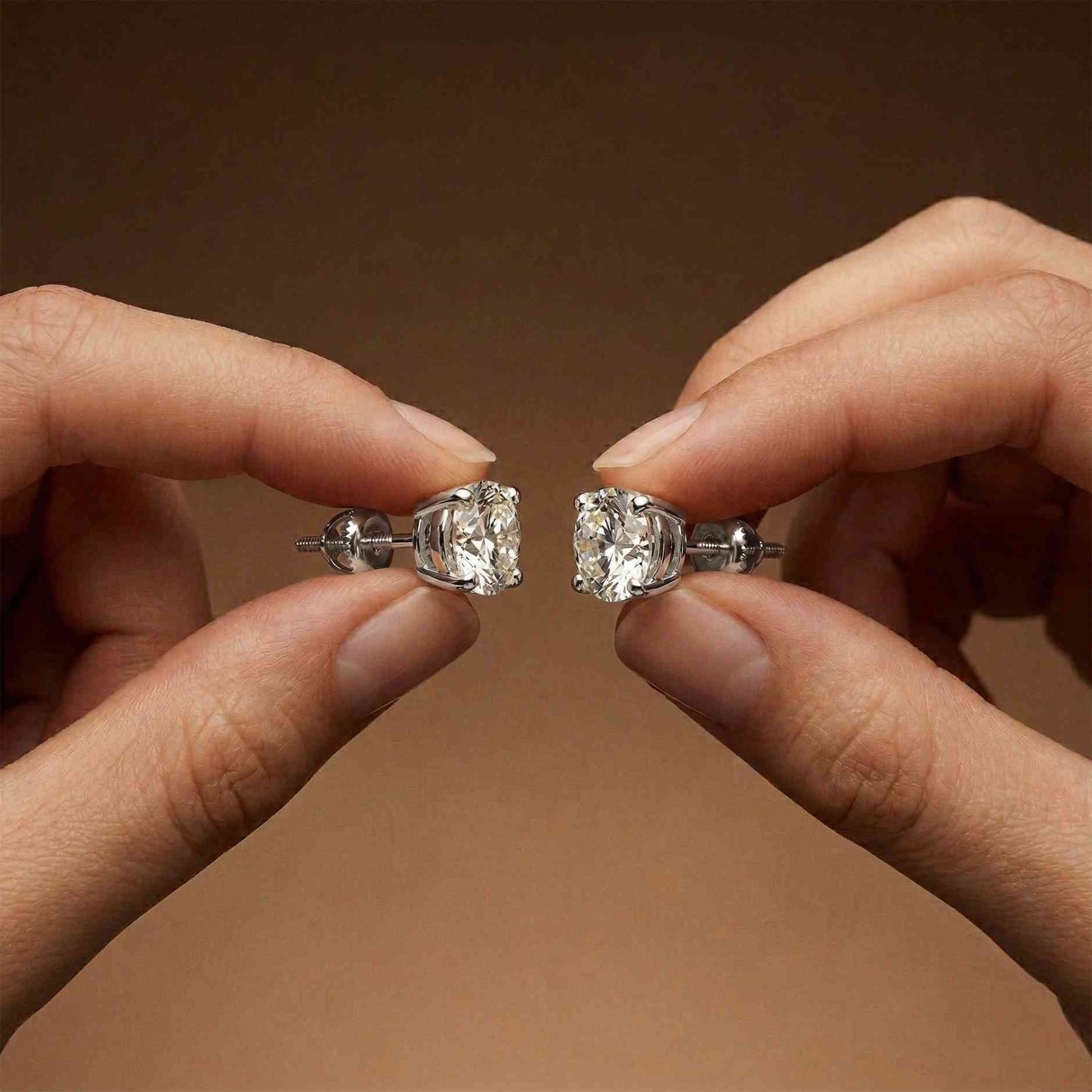 4Ct Moissanite Classic Round Solitaire Stud Earrings