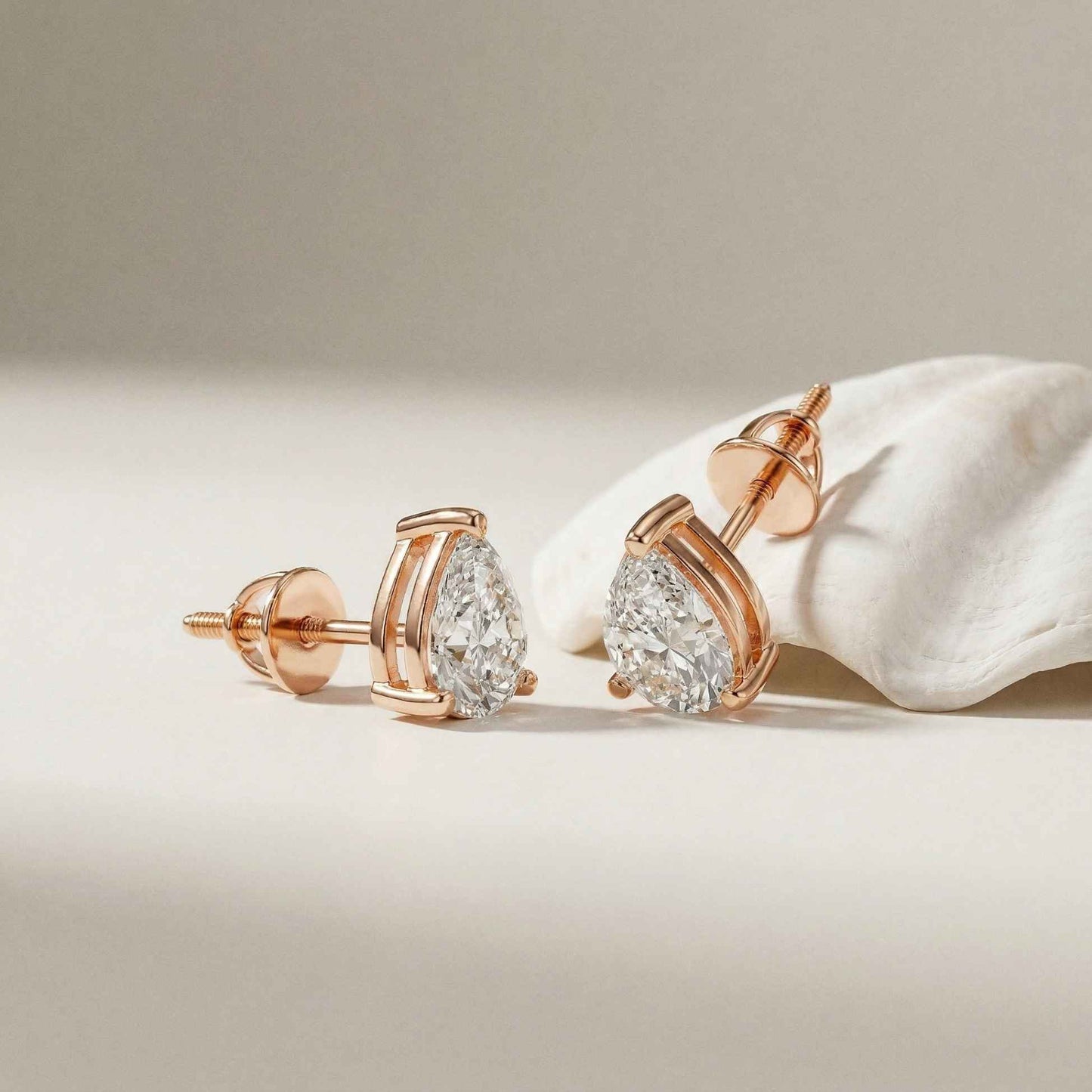 3.5Ct Moissanite Elegant Pear Cut Solitaire Stud Earrings