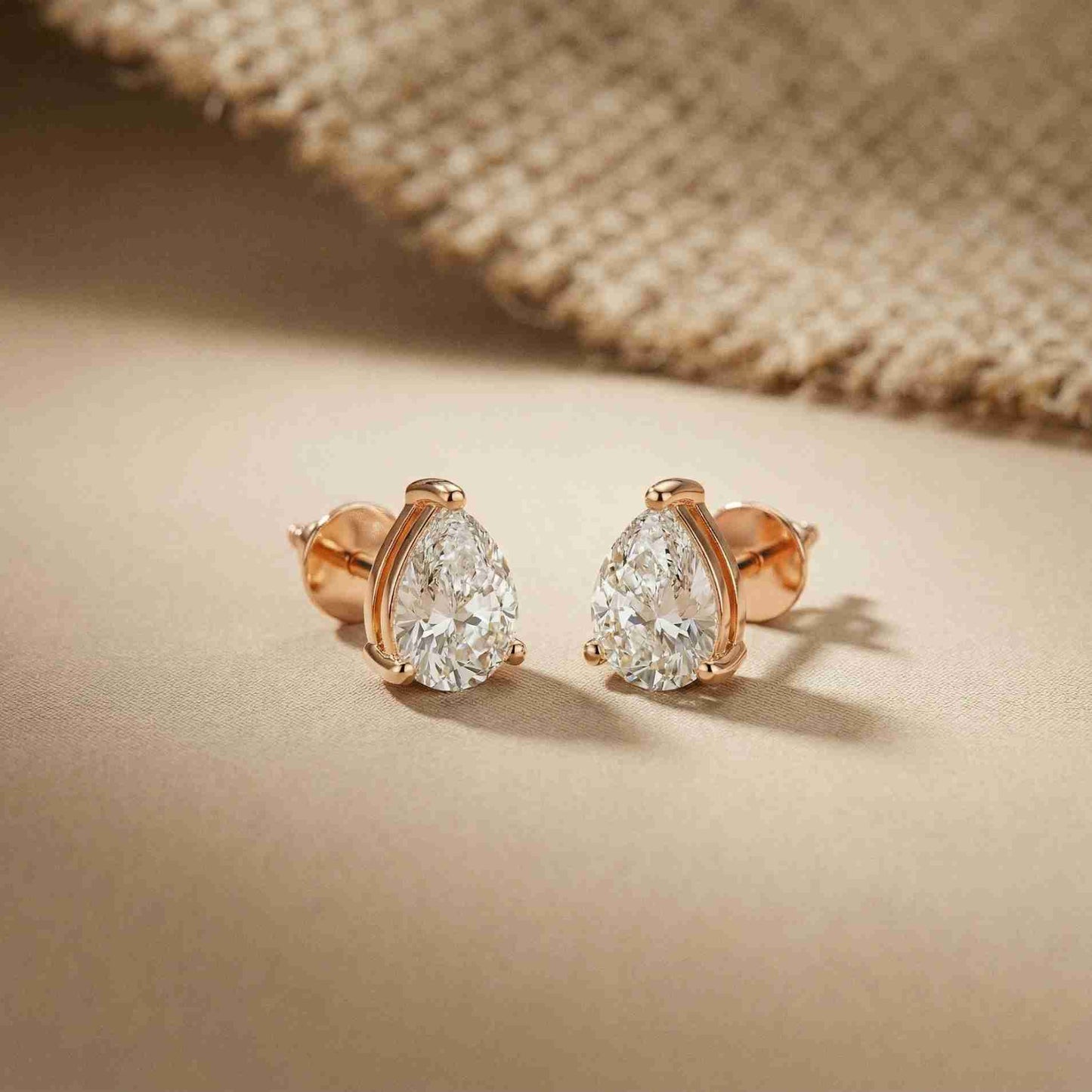 3.5Ct Moissanite Elegant Pear Cut Solitaire Stud Earrings