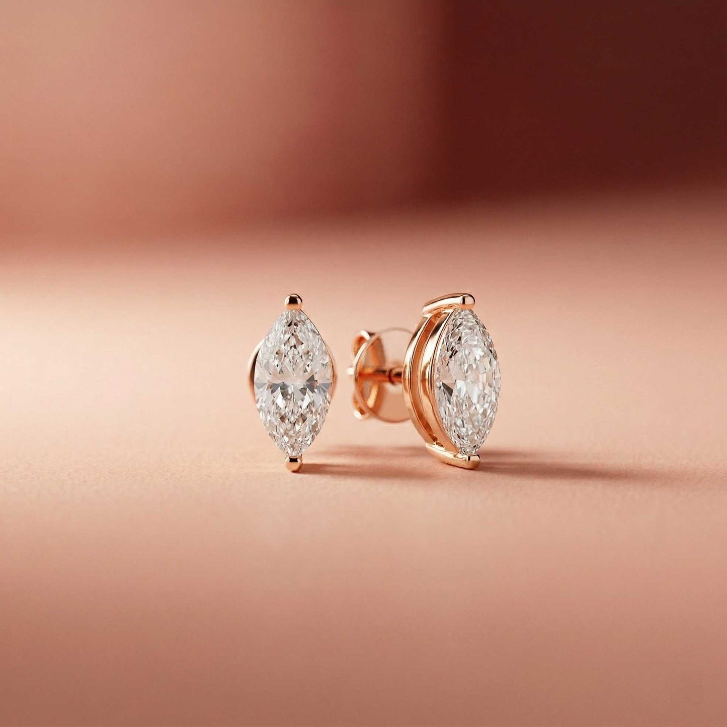 1.5Ct Moissanite Sleek Marquise Cut Stud Earrings
