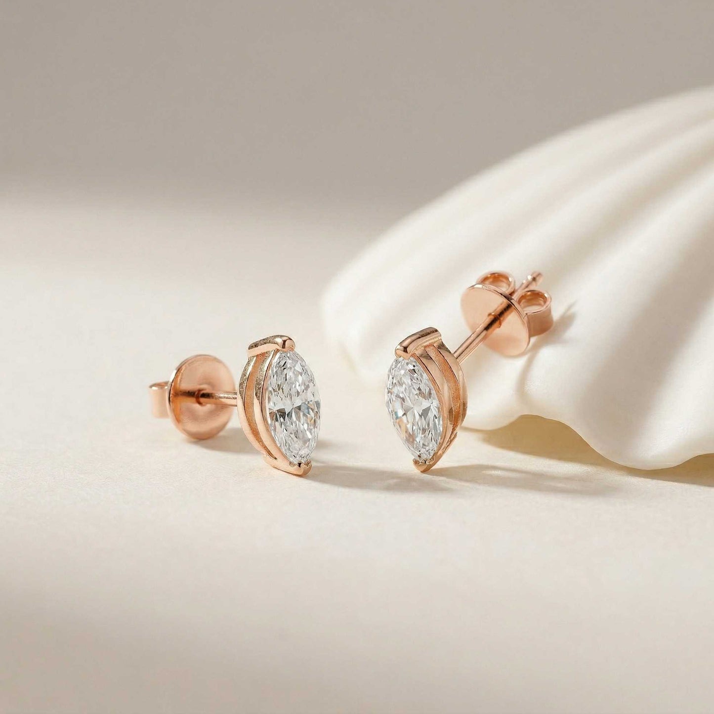 1.5Ct Moissanite Sleek Marquise Cut Stud Earrings