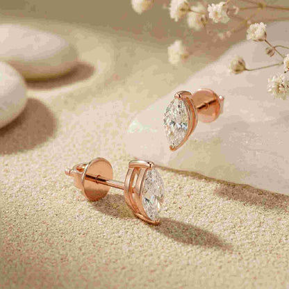1.5Ct Moissanite Sleek Marquise Cut Stud Earrings