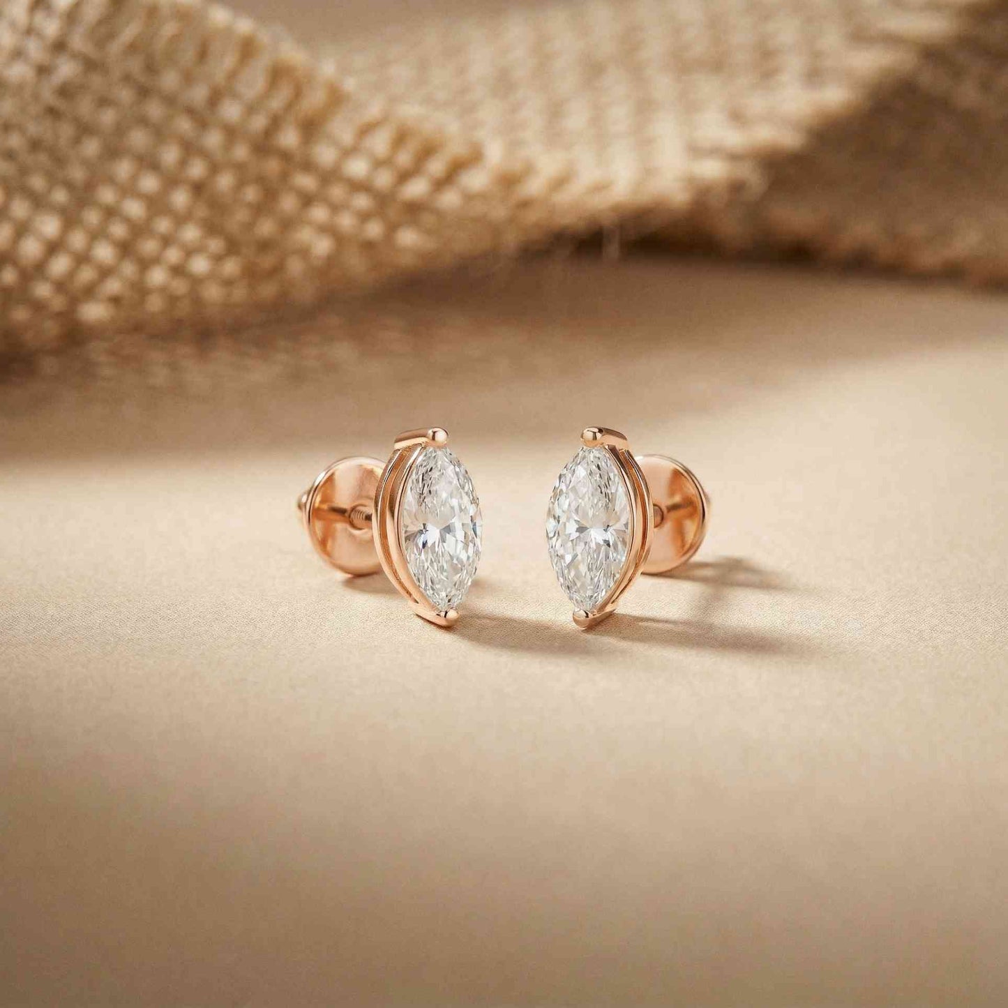 1.5Ct Moissanite Sleek Marquise Cut Stud Earrings