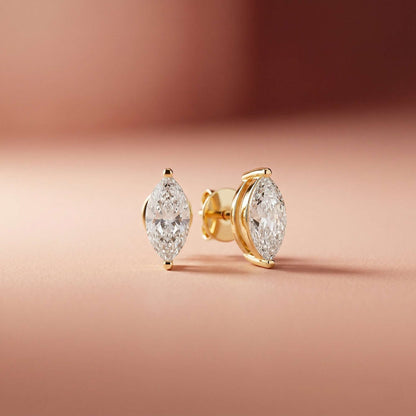 1.5Ct Moissanite Sleek Marquise Cut Stud Earrings