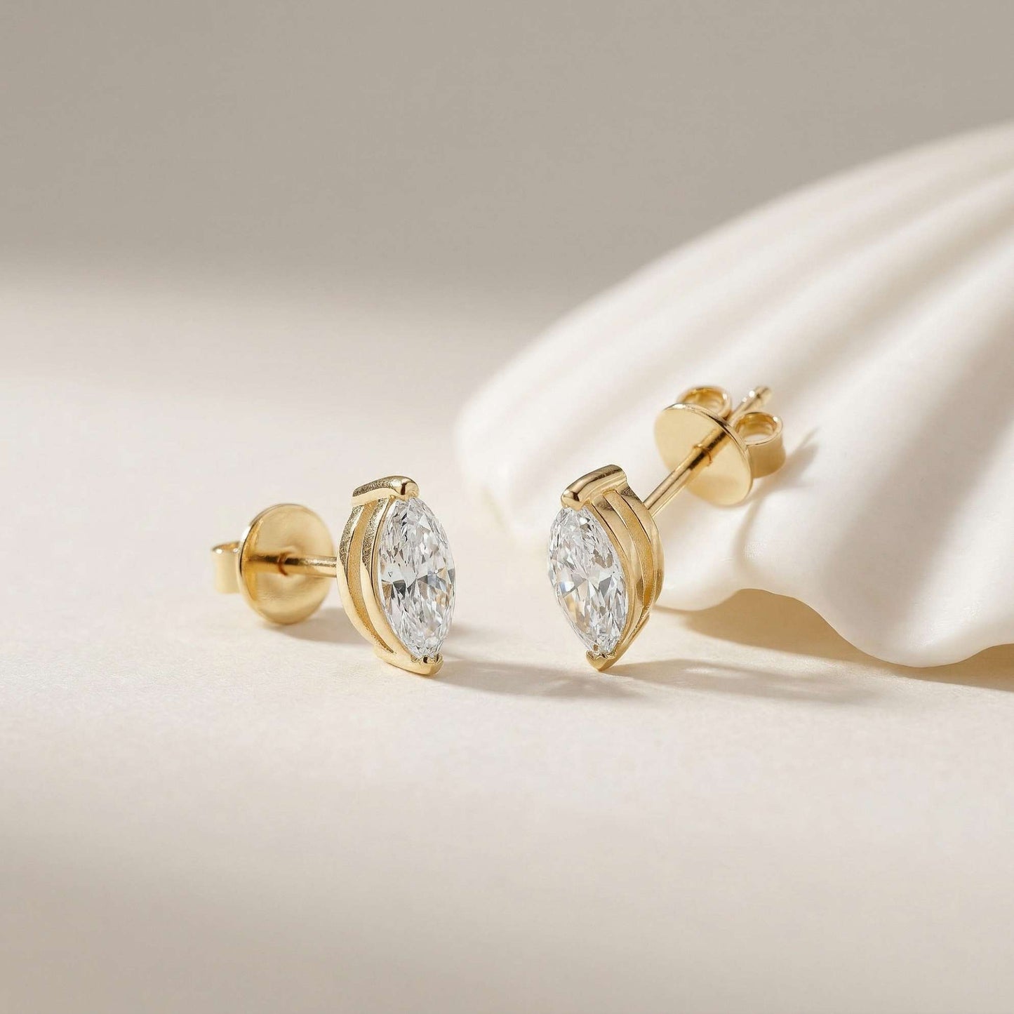 1.5Ct Moissanite Sleek Marquise Cut Stud Earrings
