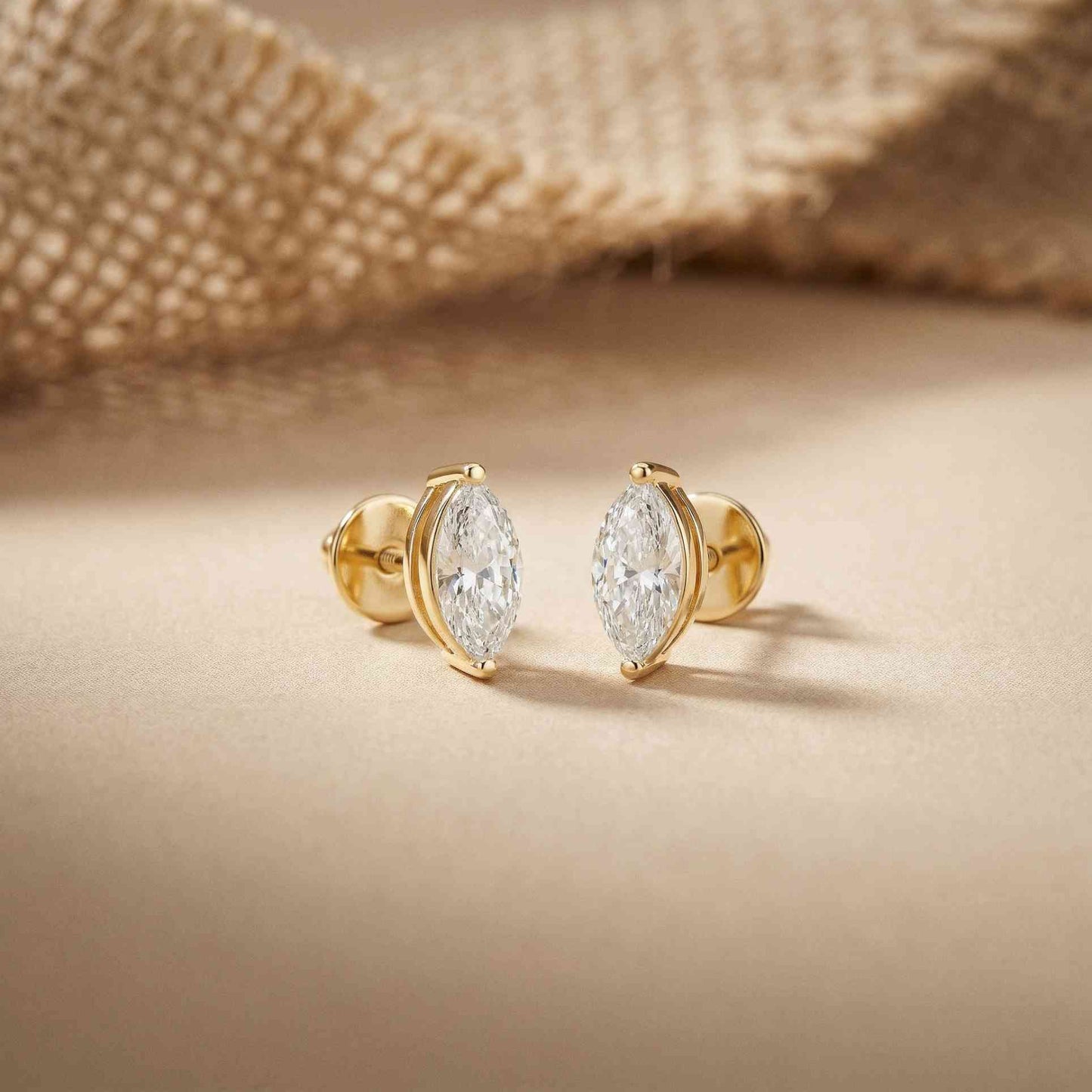 1.5Ct Moissanite Sleek Marquise Cut Stud Earrings