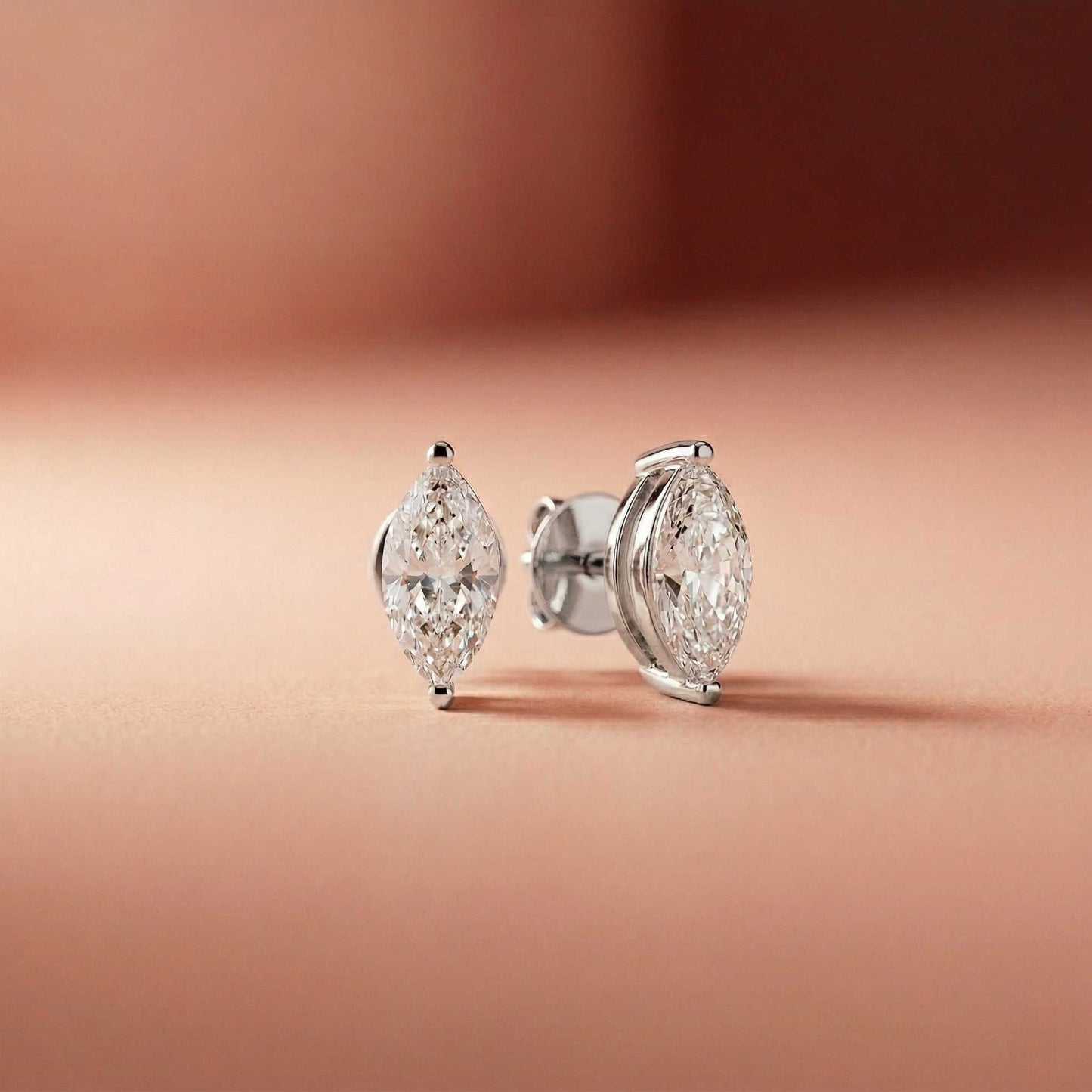 1.5Ct Moissanite Sleek Marquise Cut Stud Earrings