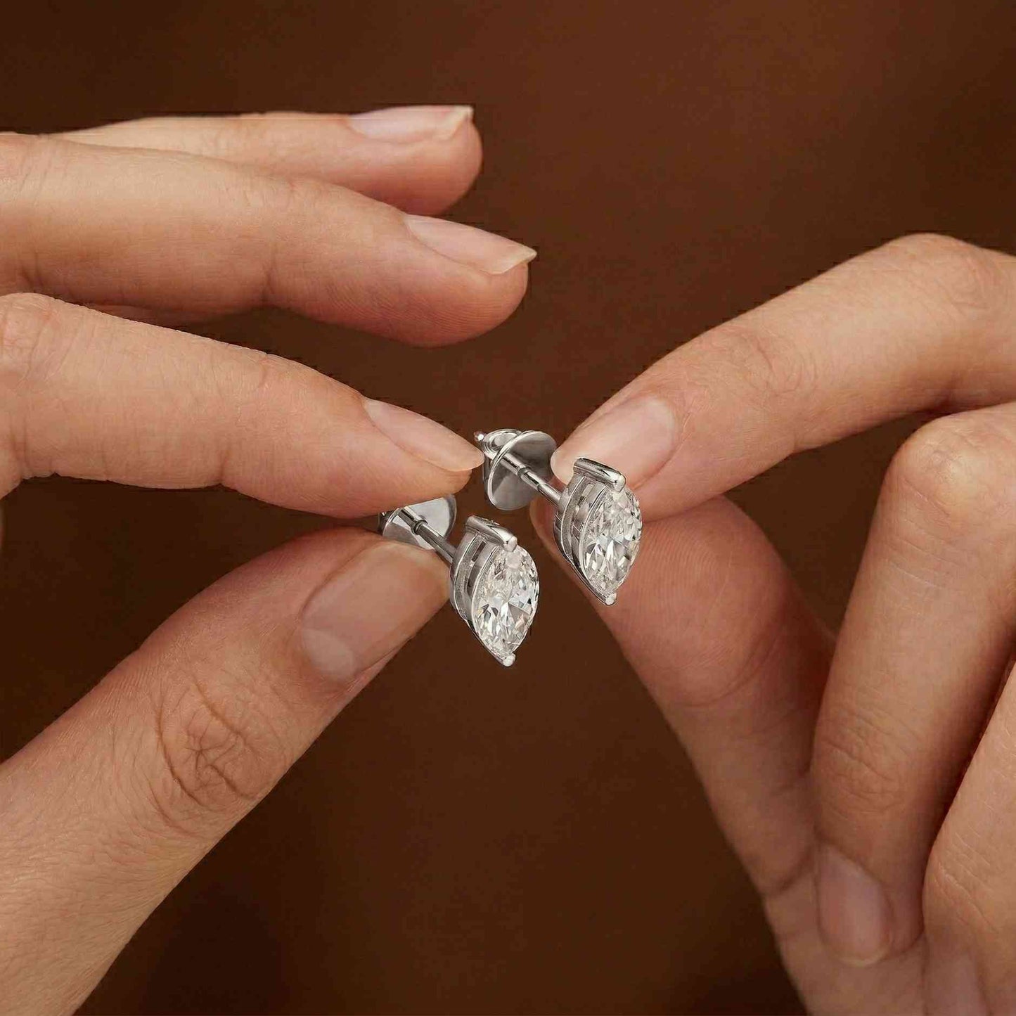 1.5Ct Moissanite Sleek Marquise Cut Stud Earrings