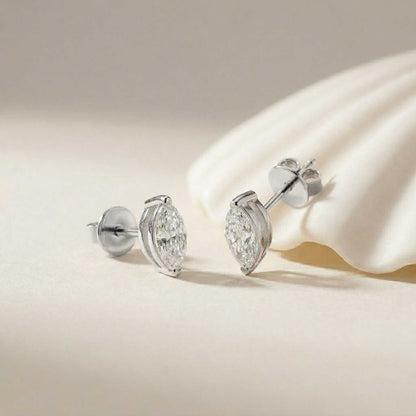 1.5Ct Moissanite Sleek Marquise Cut Stud Earrings