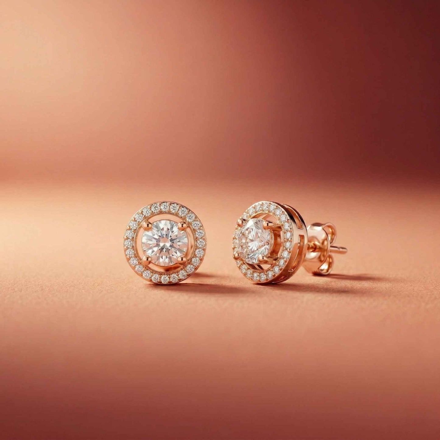 2.52Ct Moissanite Classic Halo Stud Earrings