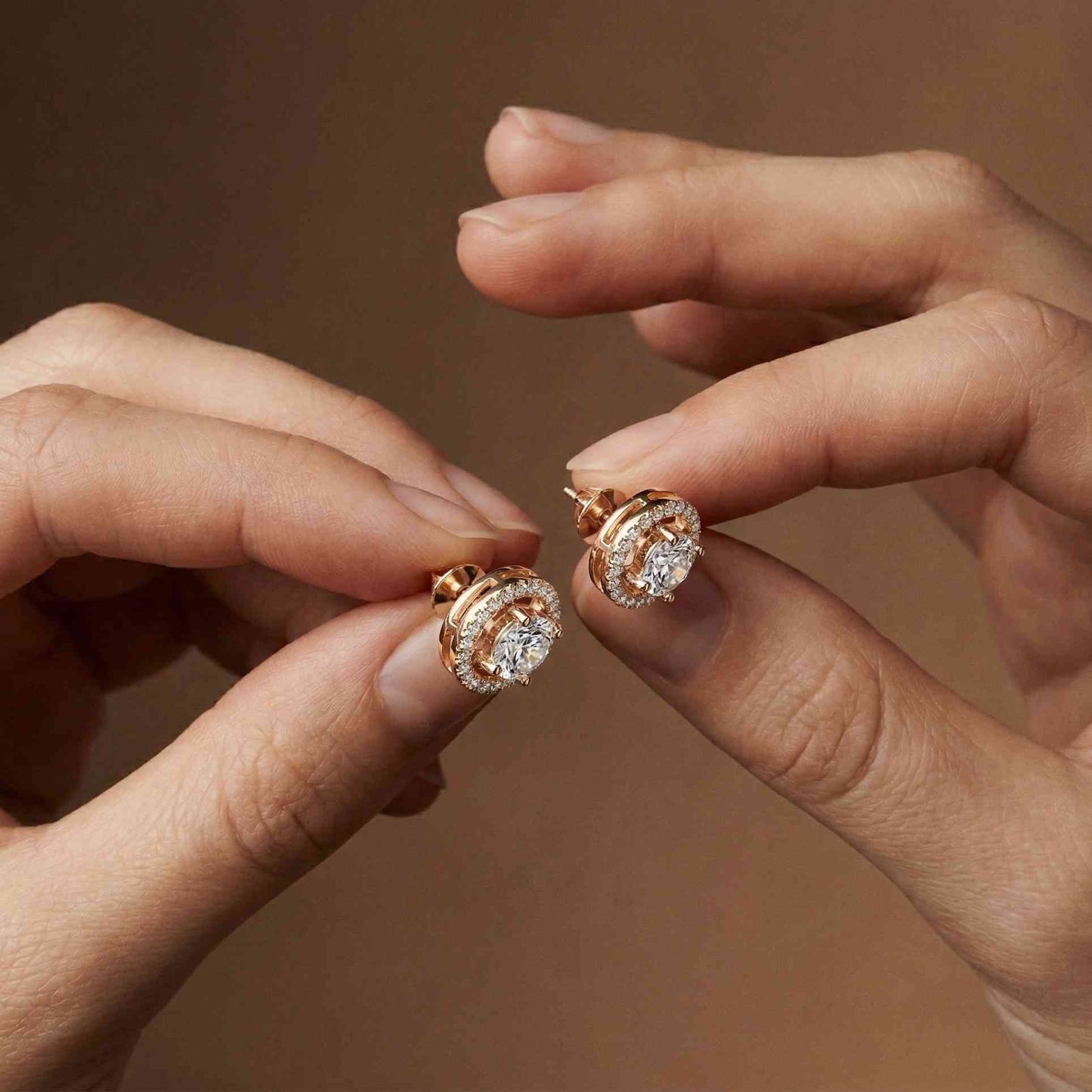 2.52Ct Moissanite Classic Halo Stud Earrings