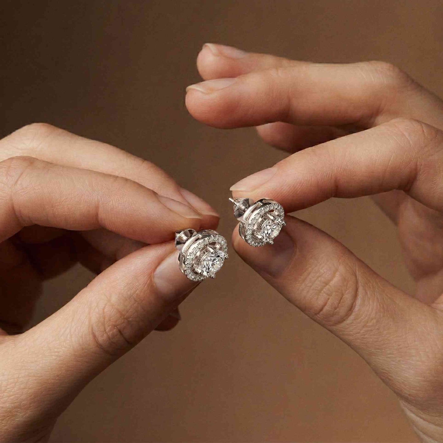 2.52Ct Moissanite Classic Halo Stud Earrings