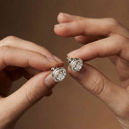 2.52Ct Moissanite Classic Halo Stud Earrings