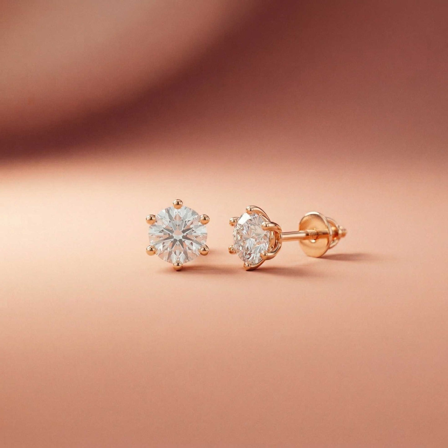 1.22Ct Moissanite Classic Six Prong Stud Earrings