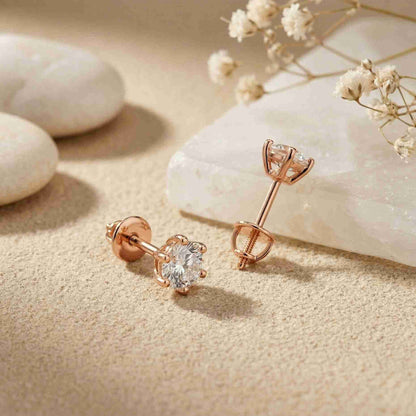 1.22Ct Moissanite Classic Six Prong Stud Earrings