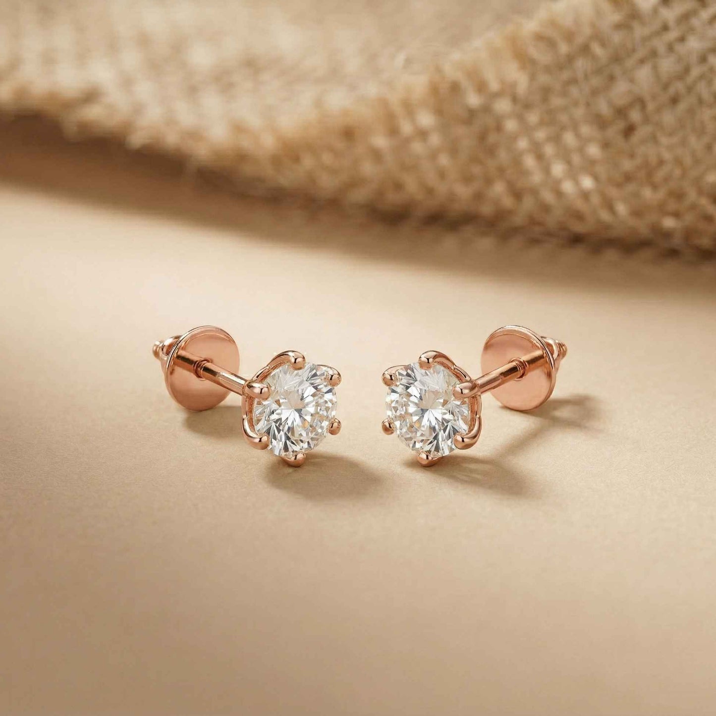 1.22Ct Moissanite Classic Six Prong Stud Earrings