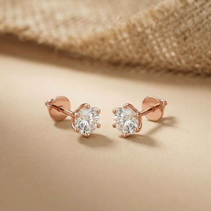 1.22Ct Moissanite Classic Six Prong Stud Earrings