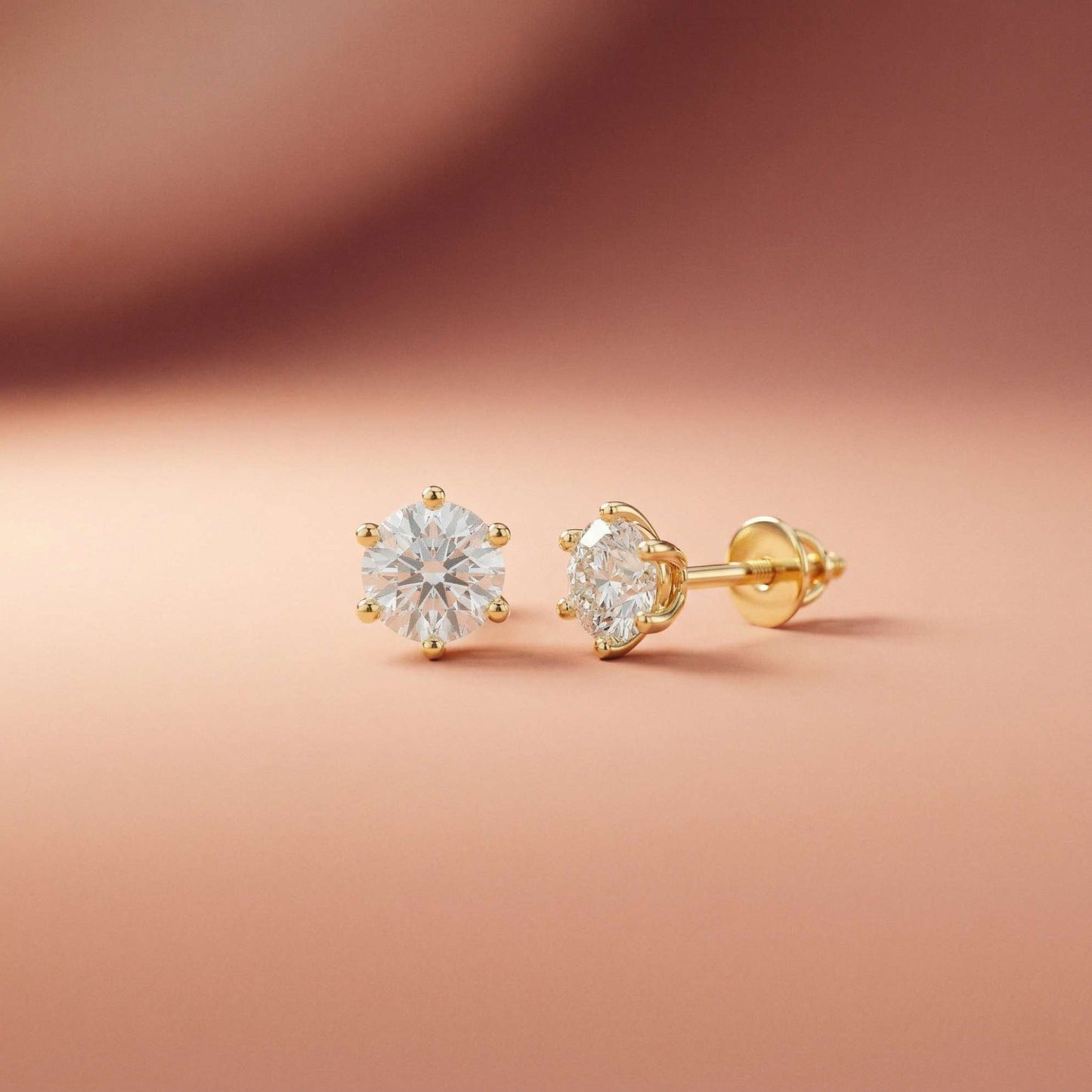 1.22Ct Moissanite Classic Six Prong Stud Earrings