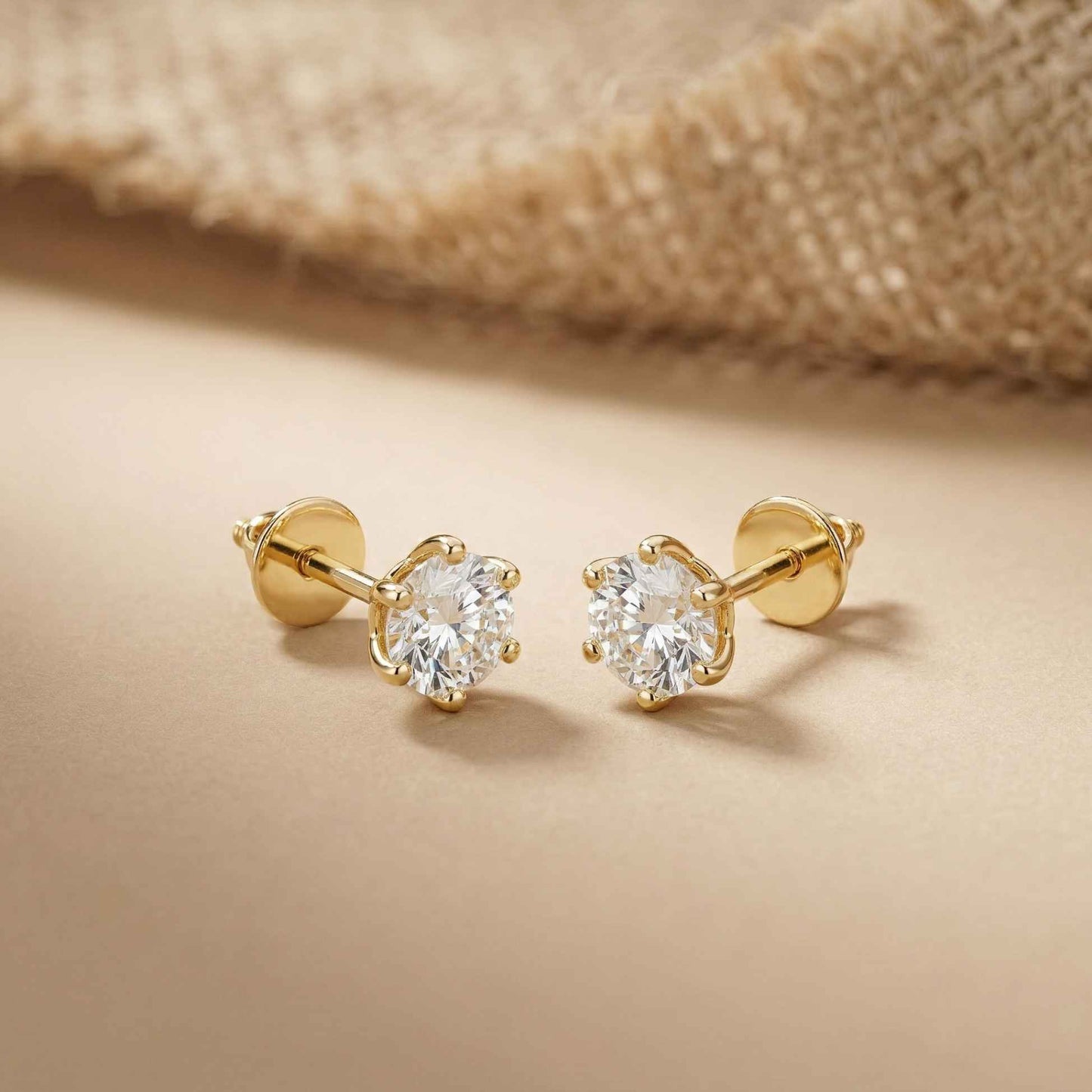 1.22Ct Moissanite Classic Six Prong Stud Earrings