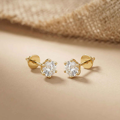 1.22Ct Moissanite Classic Six Prong Stud Earrings