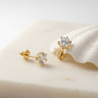1.22Ct Moissanite Classic Six Prong Stud Earrings