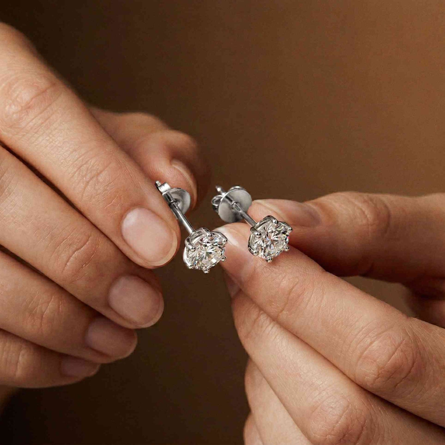 1.22Ct Moissanite Classic Six Prong Stud Earrings