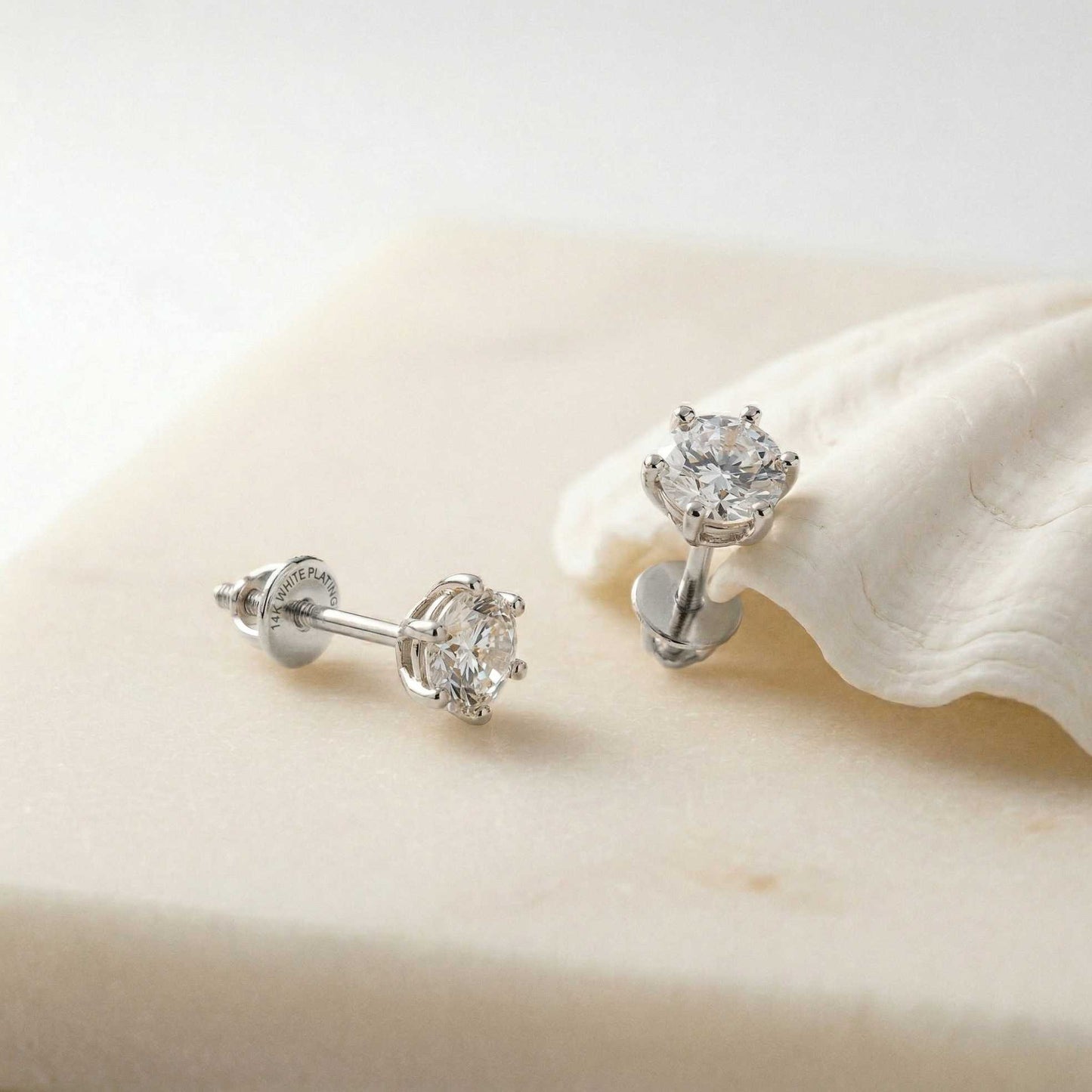 1.22Ct Moissanite Classic Six Prong Stud Earrings