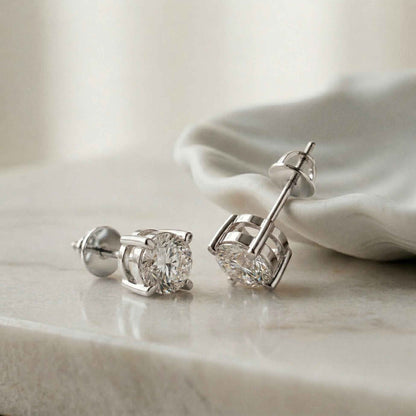 2.5Ct Moissanite Classic Solitaire Stud Earrings