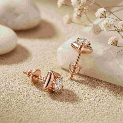 0.47Ct Moissanite Petal Frame Stud Earrings