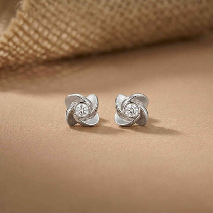 1.8Ct Moissanite Golden Bloom Swirl Stud Earrings