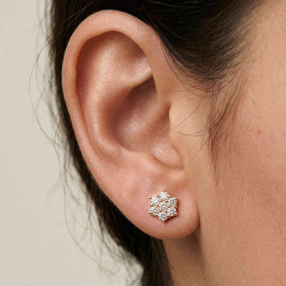 0.42Ct Moissanite Blossom Cluster Stud Earrings
