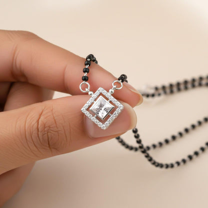 Silver Love Square Mangalsutra