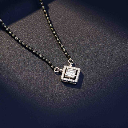 Silver Love Square Mangalsutra