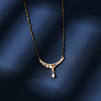 Golden Dishis Floral Design Zircon Mangalsutra