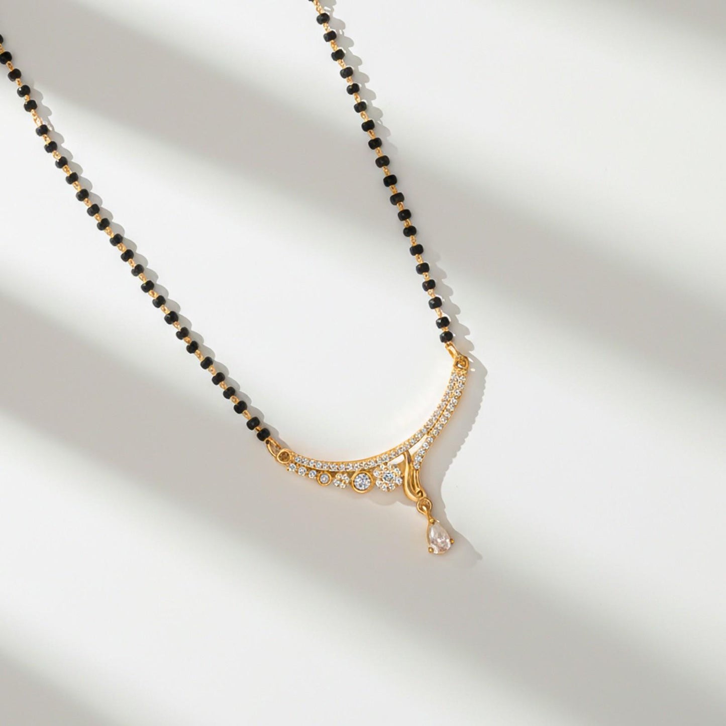 Golden Dishis Floral Design Zircon Mangalsutra