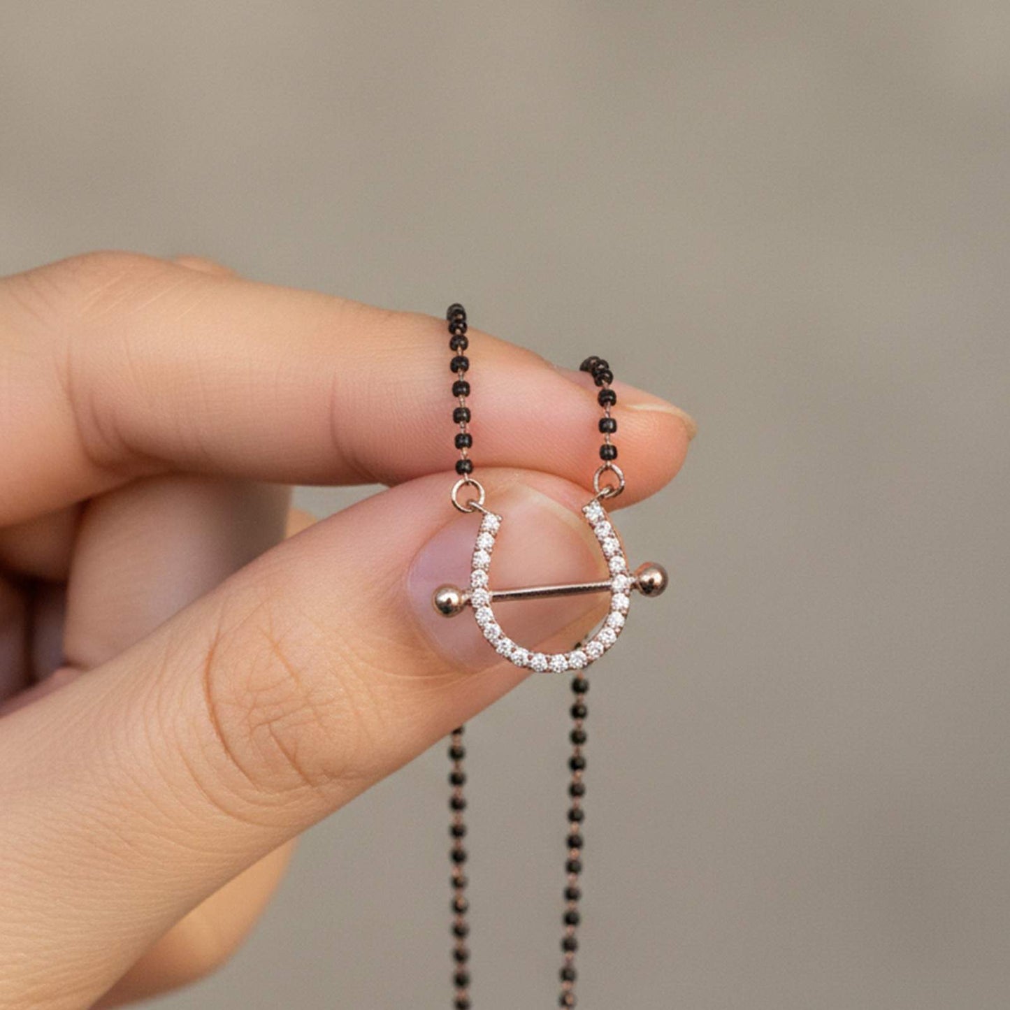 Rose Gold U Bar Mini Mangalsutra