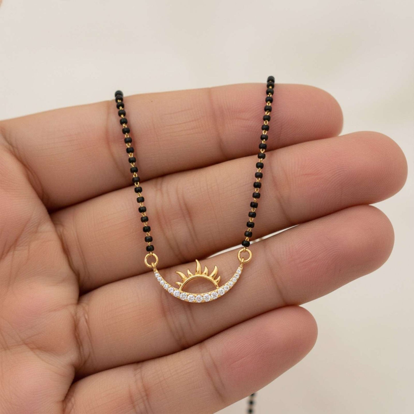 Golden Half Moon Style Mangalsutra