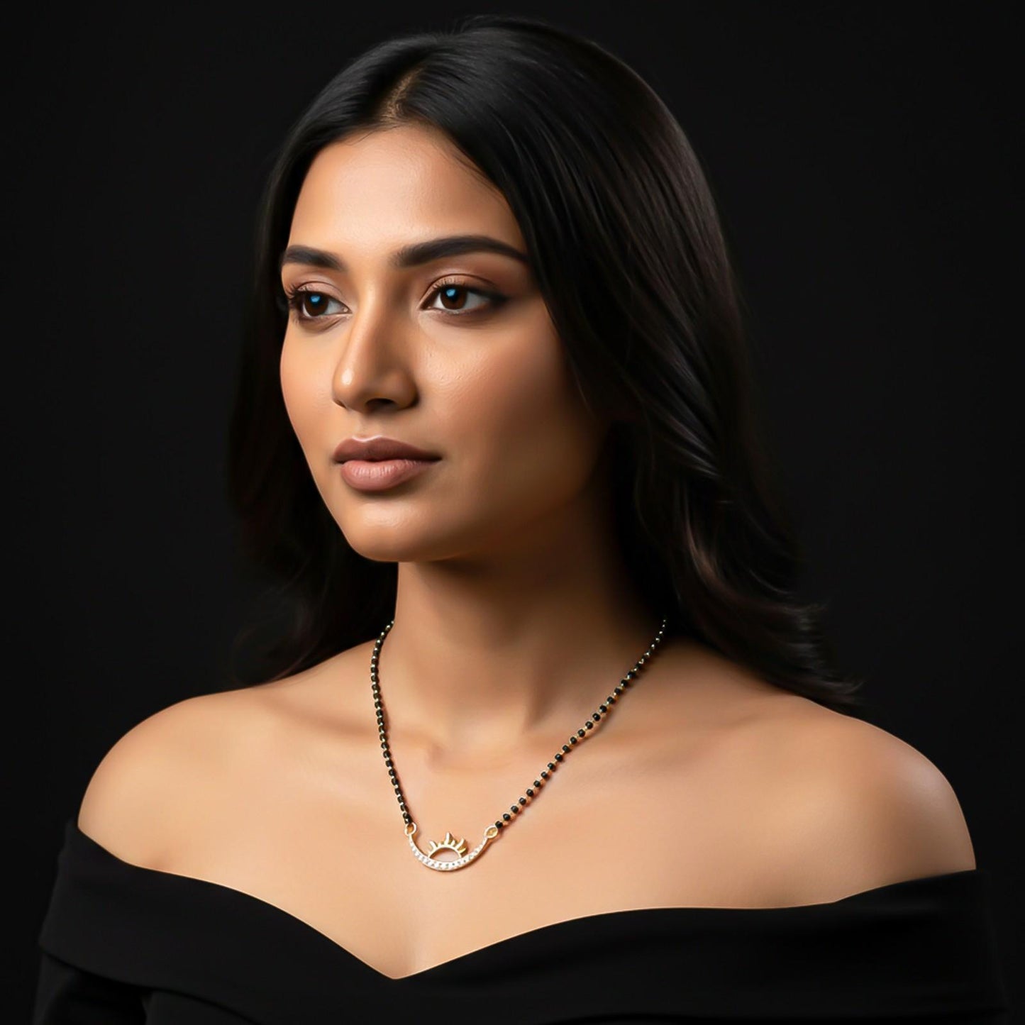 Golden Half Moon Style Mangalsutra