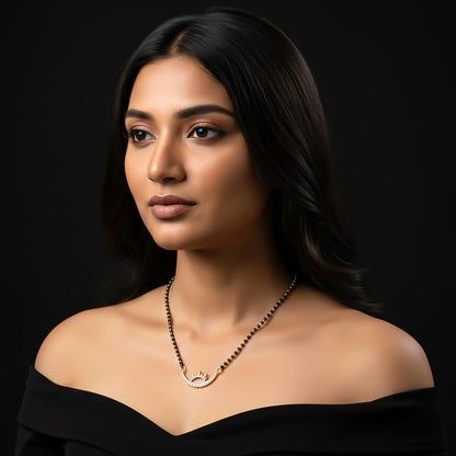 Golden Half Moon Style Mangalsutra