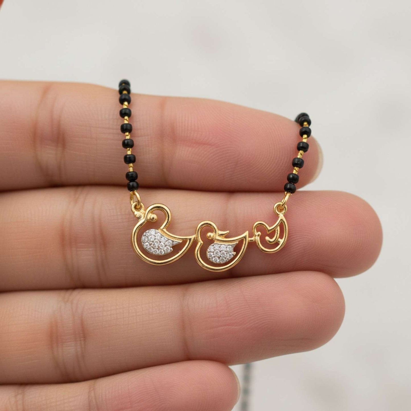 Golden Mini Ducks Theme Mangalsutra