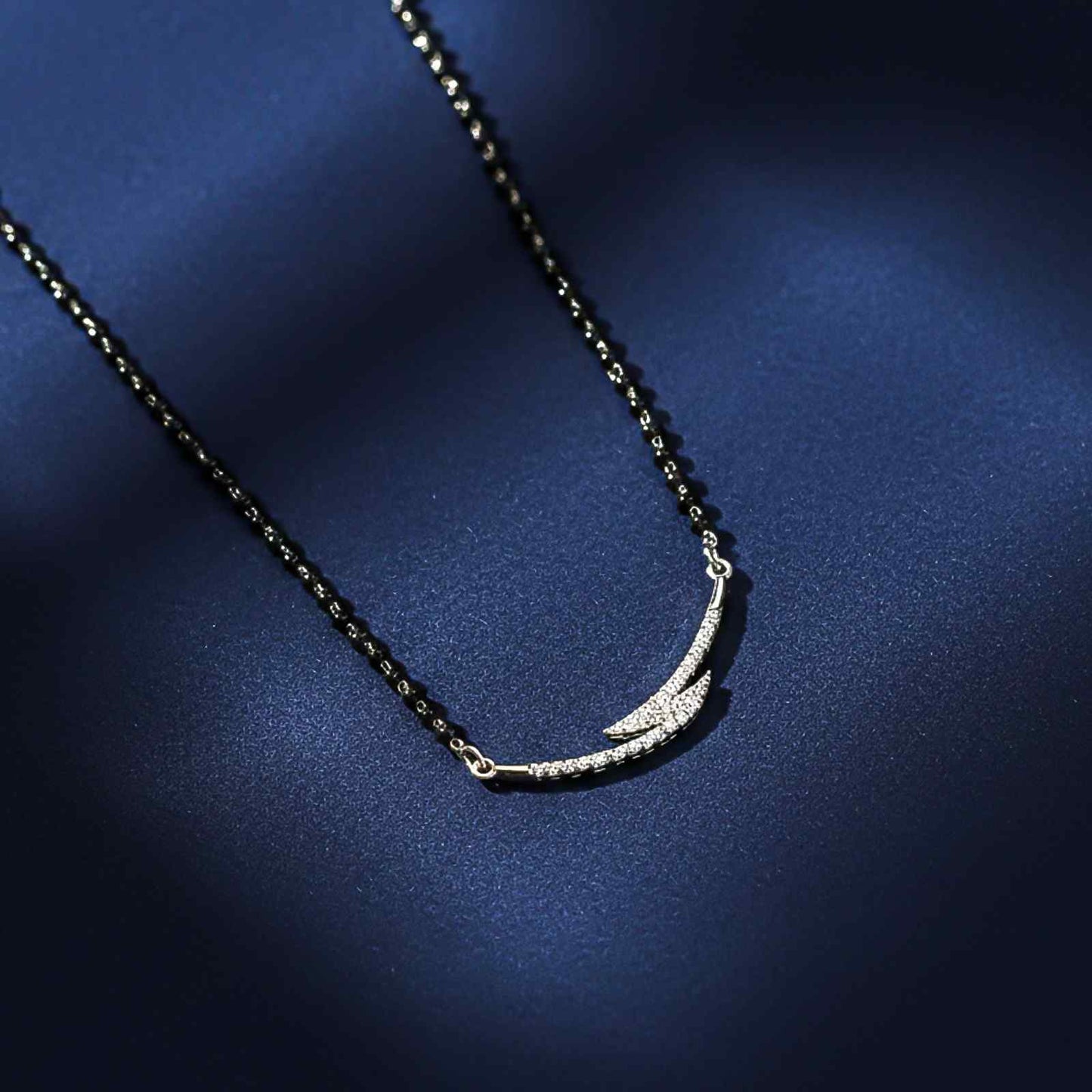 Silver Contemporary Diamond Mangalsutra