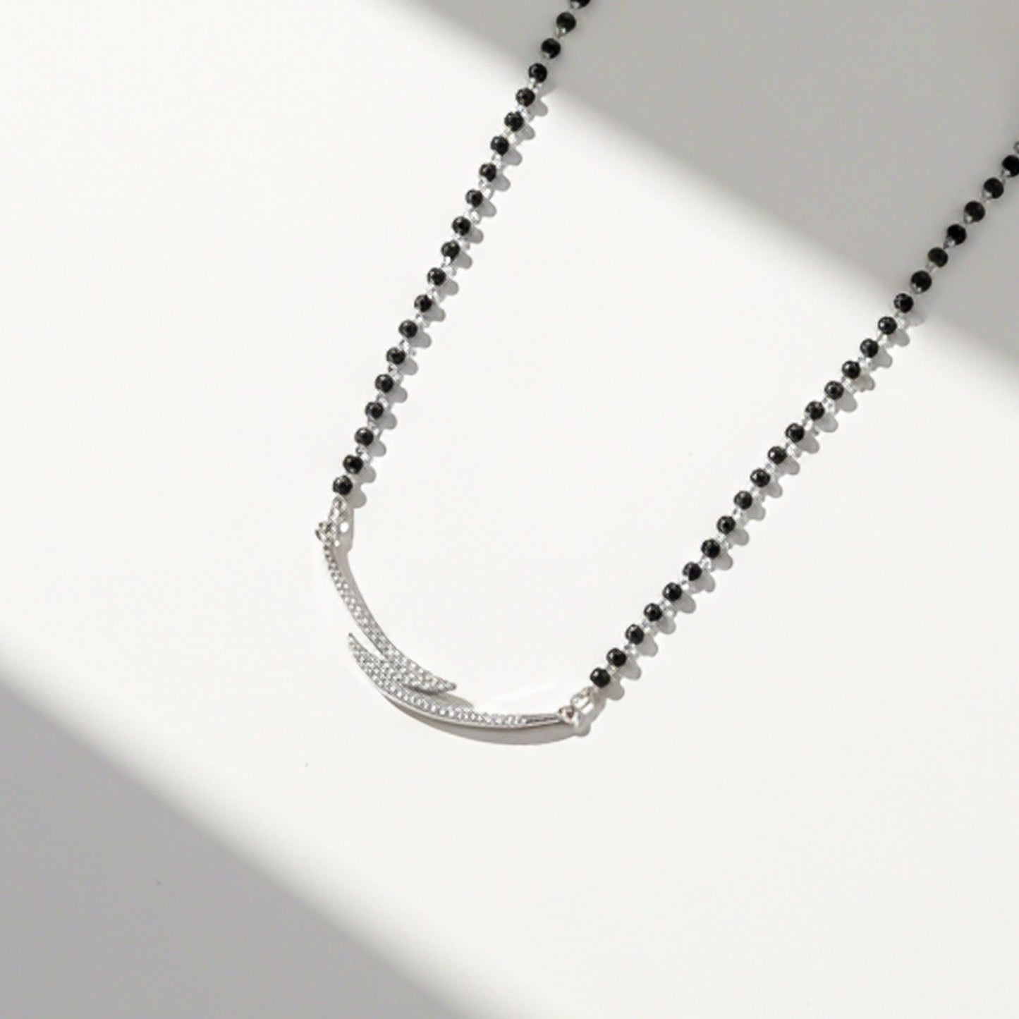 Silver Contemporary Diamond Mangalsutra