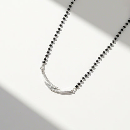 Silver Contemporary Diamond Mangalsutra