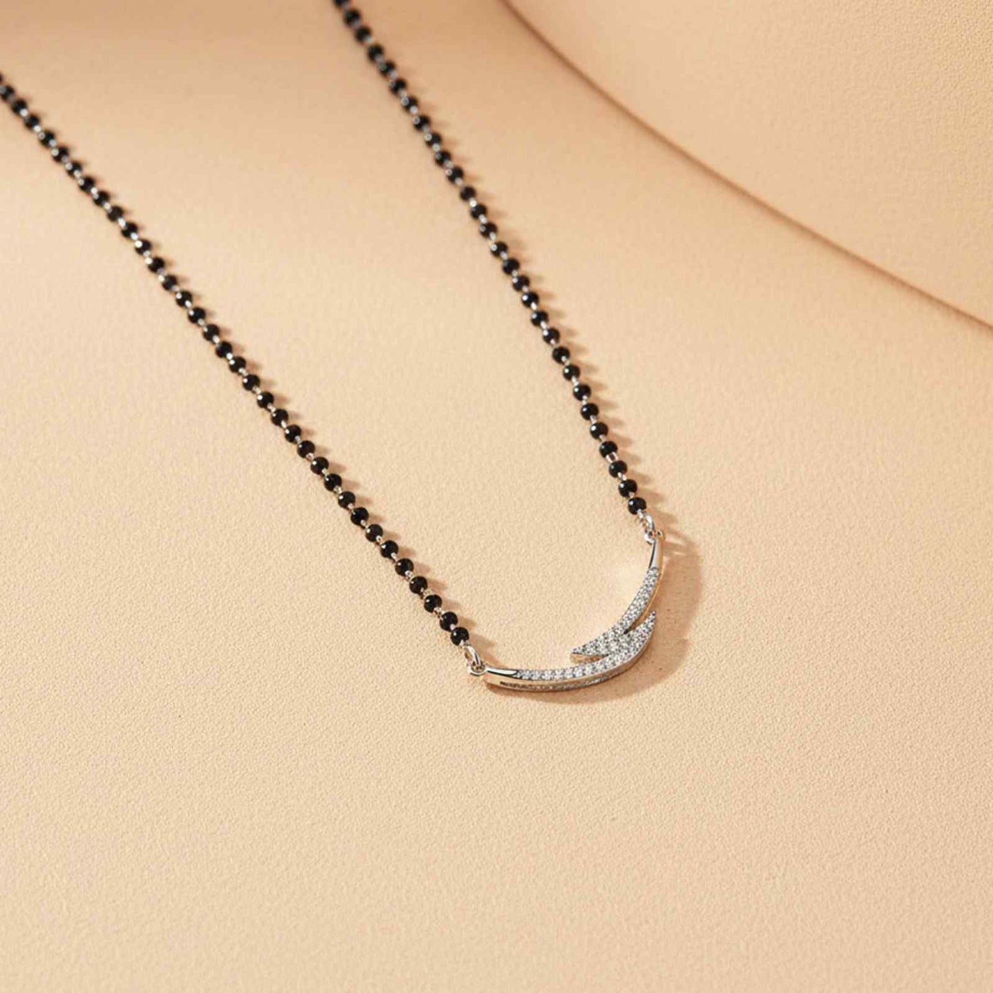 Silver Contemporary Diamond Mangalsutra