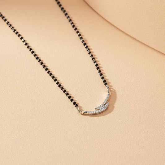 Silver Contemporary Diamond Mangalsutra