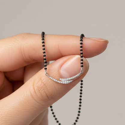 Silver Contemporary Diamond Mangalsutra