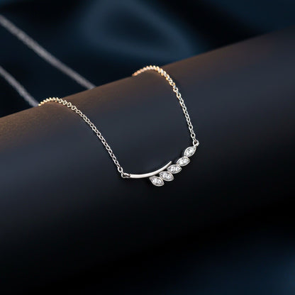 Silver Zircon Bar Necklace