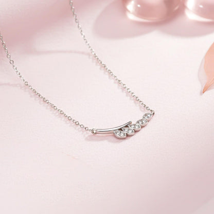 Silver Zircon Bar Necklace